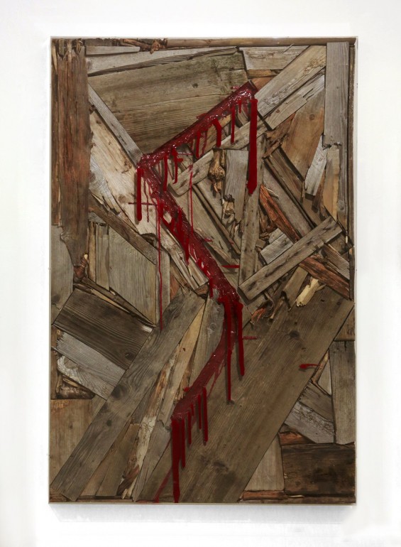 15 Vnitřní malba, 2012, dřevo, akryl, 160x110x10 cm